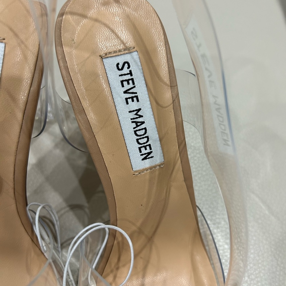 ⬇️ PRICE ⬇️ STEVE MADDEN • Clear Sling Back Heels • 7 M - Picture 5 of 9